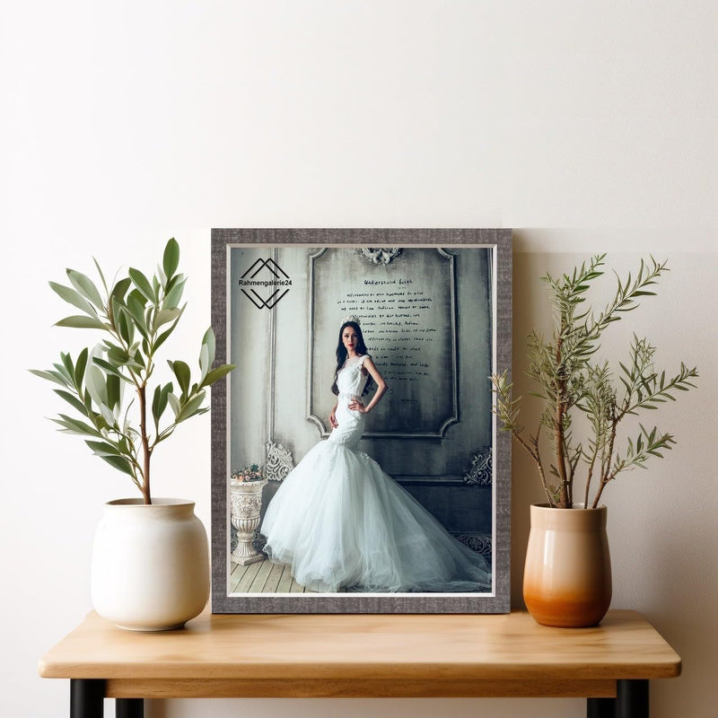 rahmengalerie24 Bilderrahmen DIN A1 Rahmen schwarz Vintage 59,4x84 cm New Elegance Holz Acrylglas oh