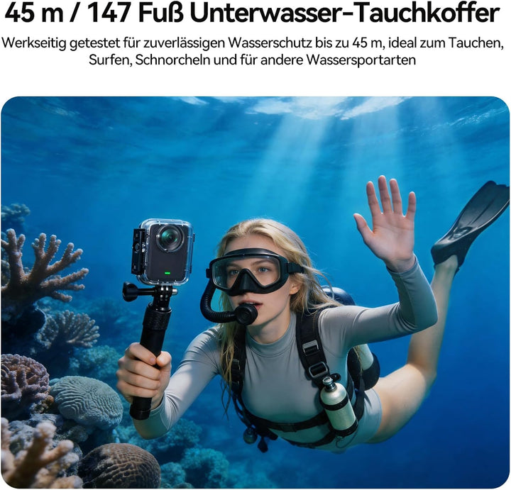 DJI Osmo 360 Adventure Combo mit Wassersportkit, 8K 360° Vlog Kamera mit 1-Zoll Sensor, Wasserfestes