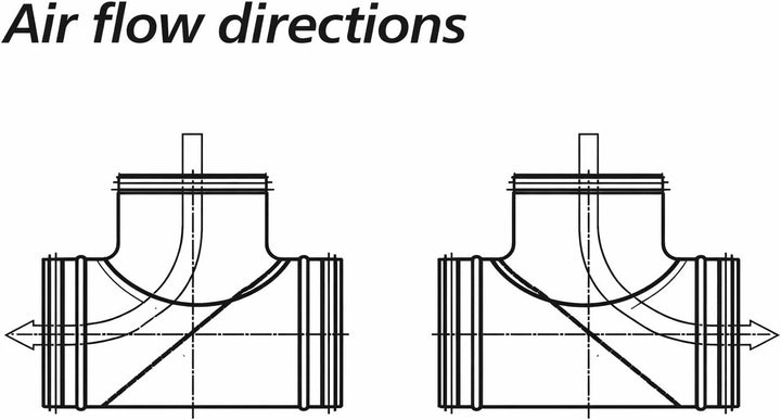 Easy Act Bypass Klappe, 100 mm, Luftstrom-Regler für Luftverteilung mit zwei 90° Abgängen, Lüftungsk