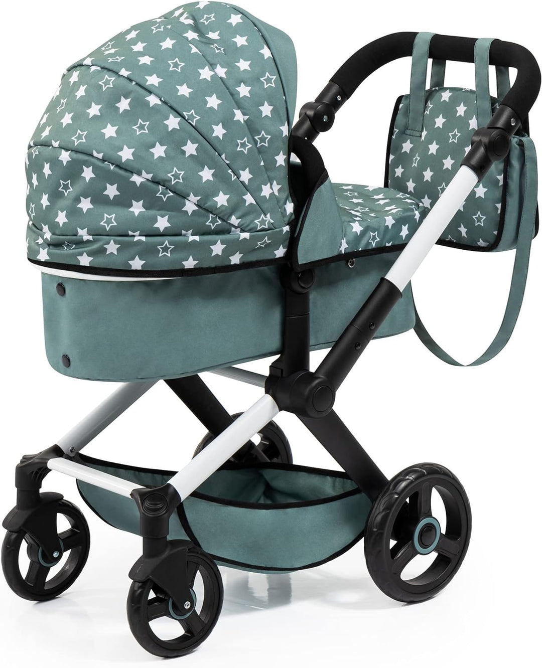 Bayer Design 17058AA Puppenwagen Xeo mit Tasche, höhenverstellbarer Griff, Schwenkschieber, wandelba