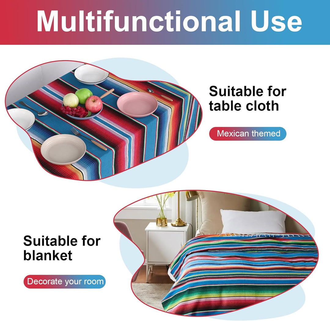 Mexikanische Decke, Sarape Picknick, Tischdecke, warme Decke, Yoga-Stange, 120 x 180 cm