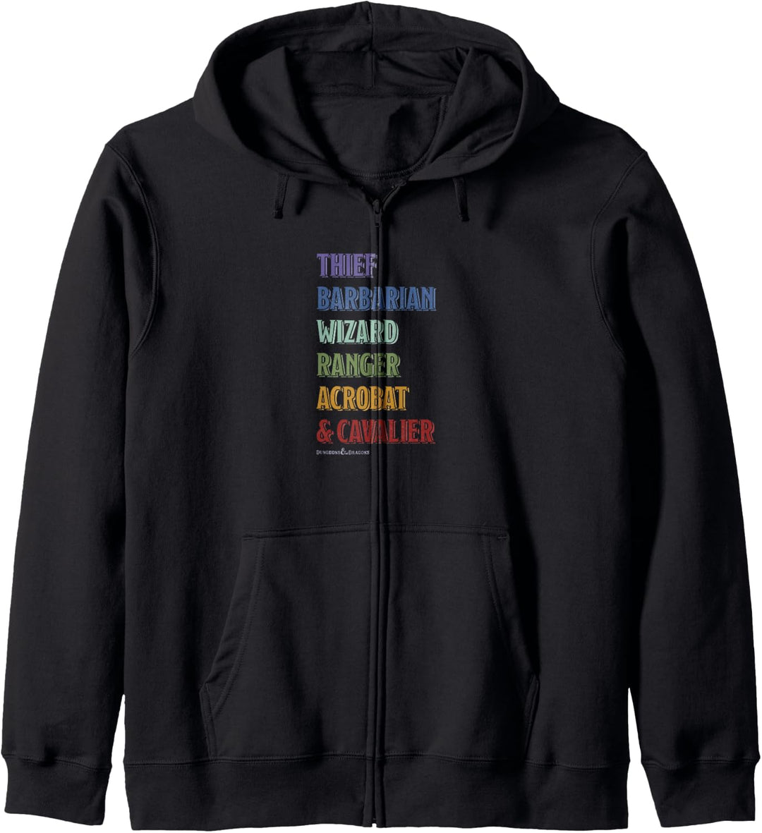 Dungeons &amp; Dragons Class Rainbow Text Stack Kapuzenjacke