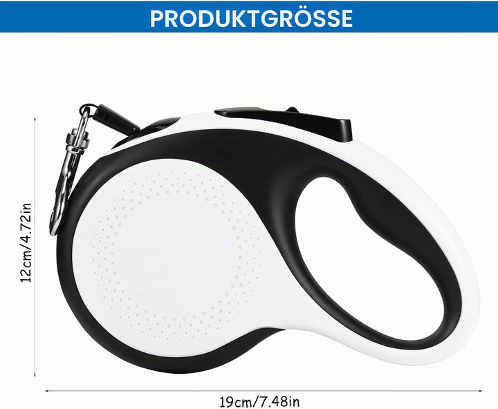 Hundeleine 5m, 360° Verknotungsfreier Flexi Leine mit LED-Licht, Rollleinen für Hunde Einziehbares Z