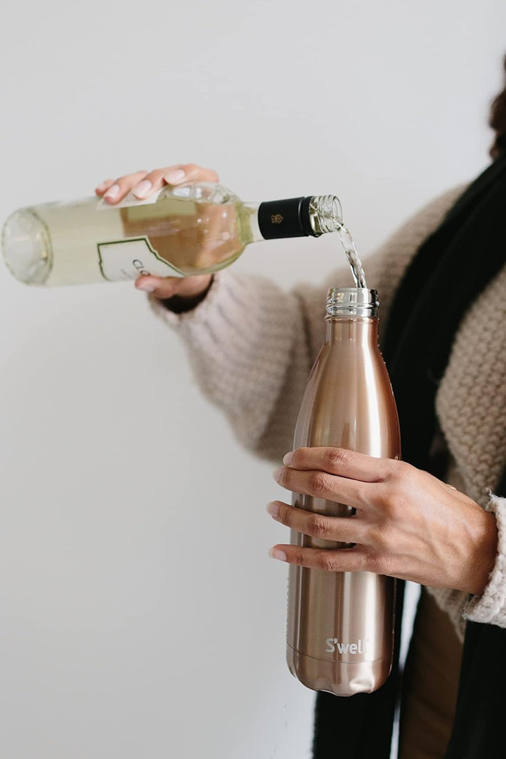 S'well Wiederverwendbare Wasserflasche aus Edelstahl, 750 ml, Pyrit, dreifach isolierte und auslaufs