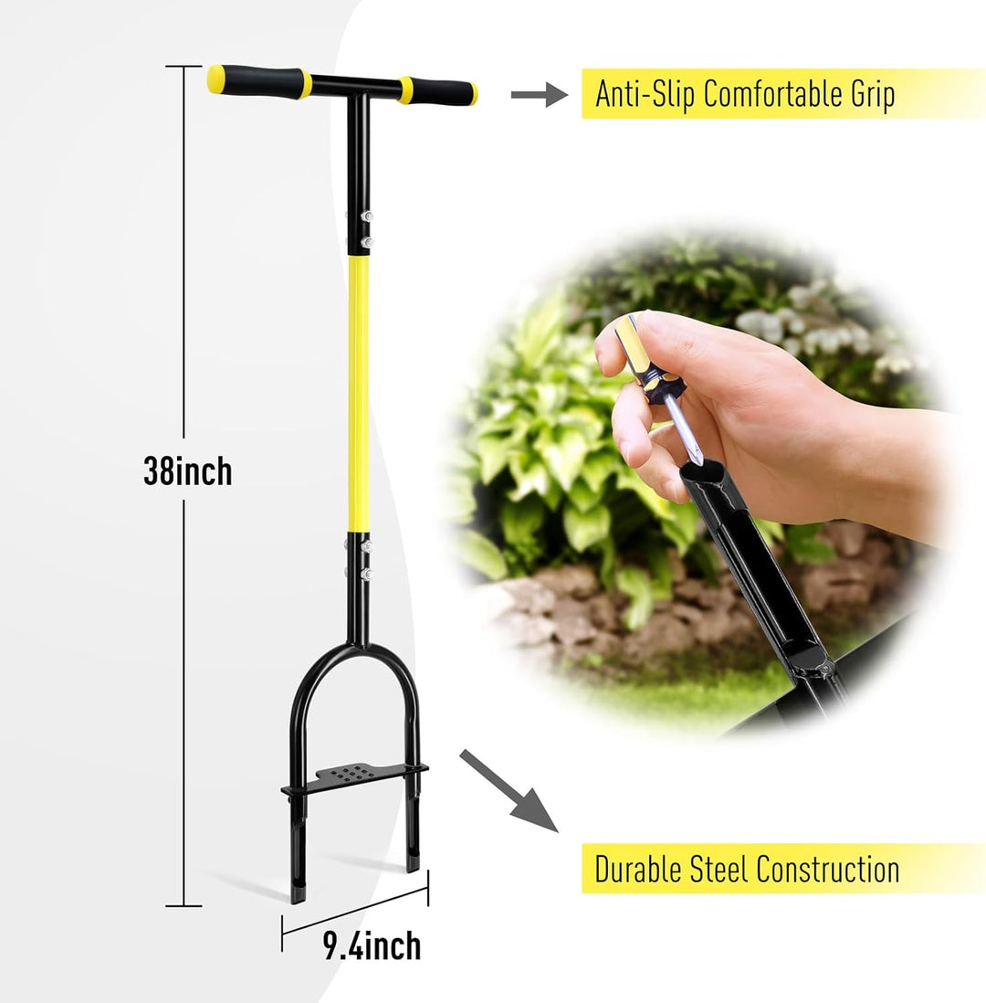 JARDINEER Rasenbelüfter Entkernungswerkzeug, Manuelle Yard Plug Belüfter für Bodenverdichtung, Grasb