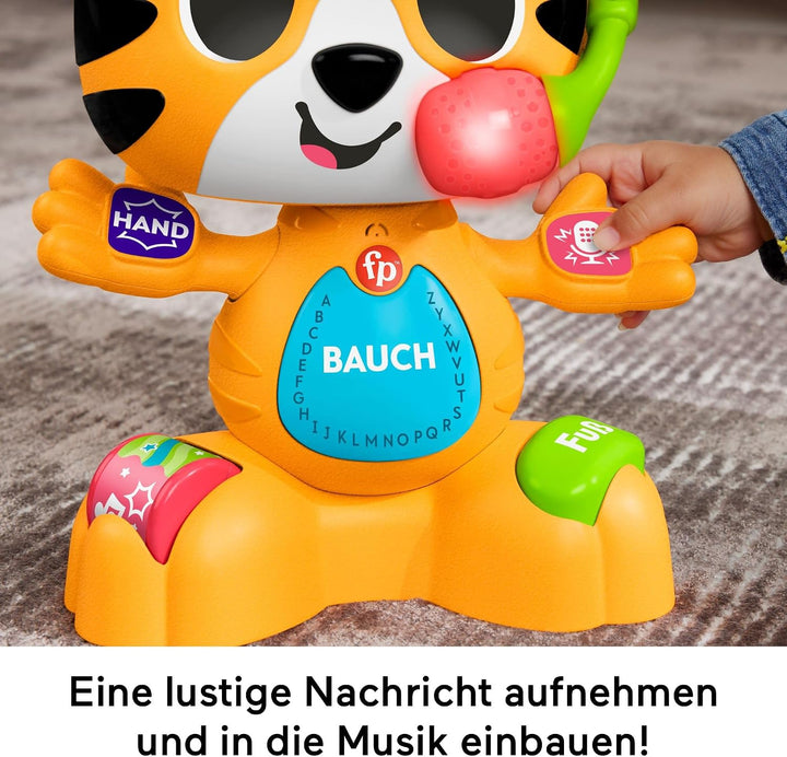 Fisher-Price Lernspielzeug für Babys und Kleinkinder, Beat Bande Lern &amp; Tanz Tiger Justin mit Geräus