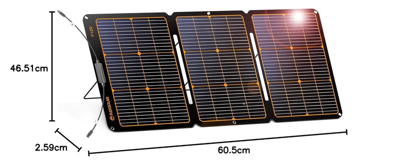 120W Solar Panel，Faltbar Solarmodul für Tragbare Solargeneratoren,IP68 Solarpanel für Outdoor Garten