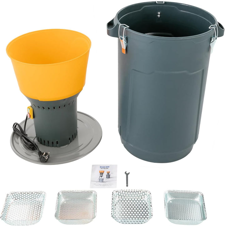 Elektrische Getreidemühle mit 5 Schleifsieb Kornmühle Fassungsvermögen 60 Liter 1300W Zerkleinerer f