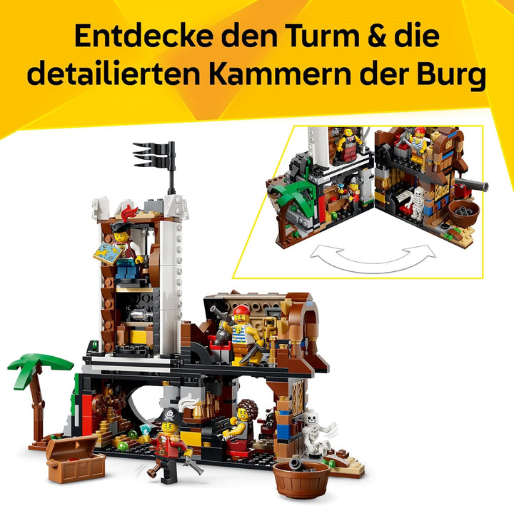 LEGO Creator Legendäres Piratenschiff Spielzeug - Modellbau mit 2 Bauoptionen - Burg oder 2 Zwilling