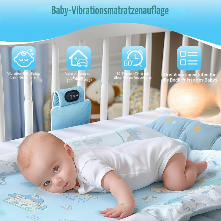 Einschlafhilfe Babys, balnore Tragbare Baby Einschlafhilfen 3 Vibrationsmodi und Intensitäten 90-Min
