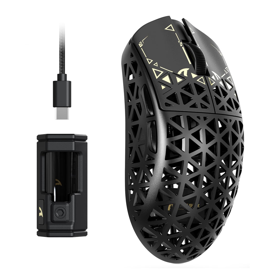 ATTACK SHARK R5 Ultra Carbonfaser HyperSpeed Kabellose Gaming-Maus, 39g ultraleichte Maus, 2,4G/BT/U