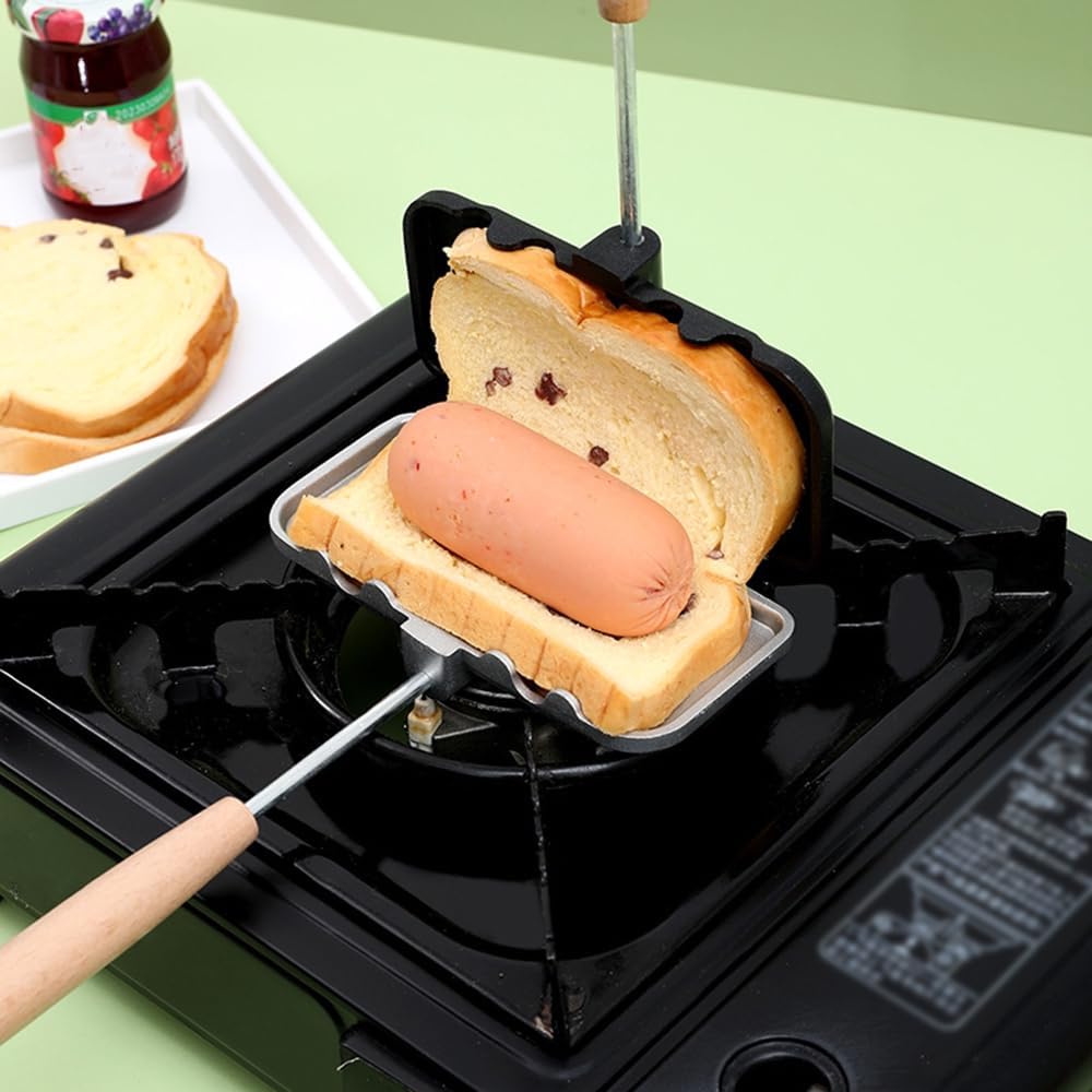 Kuchenbereiter, Doppelseitige Sandwich Backform, Toastpfanne Herdplatte Frühstückskuchenkocher aus A