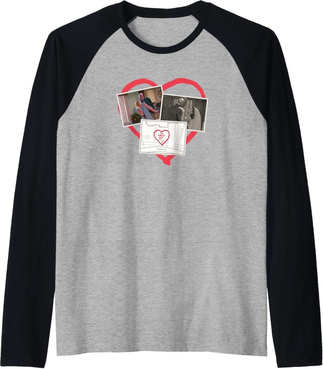 Marvel WandaVision Super Powered Couple Heart Raglan