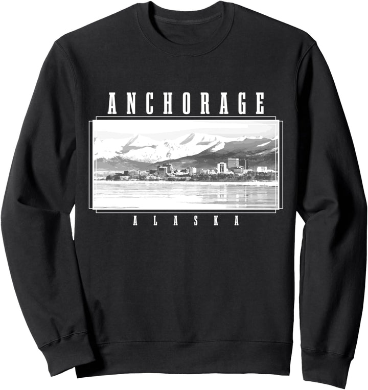 Anchorage Alaska Vintage Souvenir Skyline USA Amerika Sweatshirt