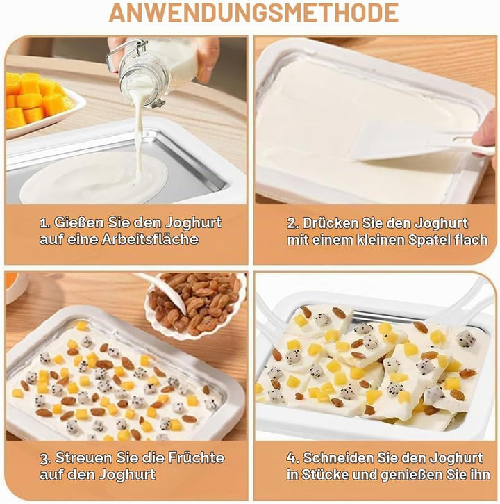 Eisplatte Zum Eis Machen, Roller Maker Pan mit 2 Spateln, Rolled Ice Cream Maker Eis Selber Machen D