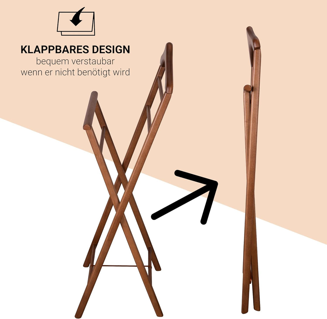 3er Set Stummer Diener aus Massiv Holz - klappbarer Herrendiener und Butler - fertig montierter Dame