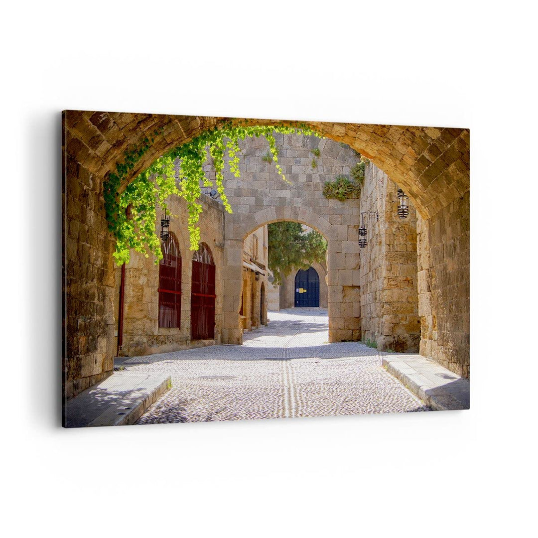Bilder auf Leinwand 100x70cm Leinwandbild Strasse Geschichte Architektur Denkmal Gross Wanddeko Bild