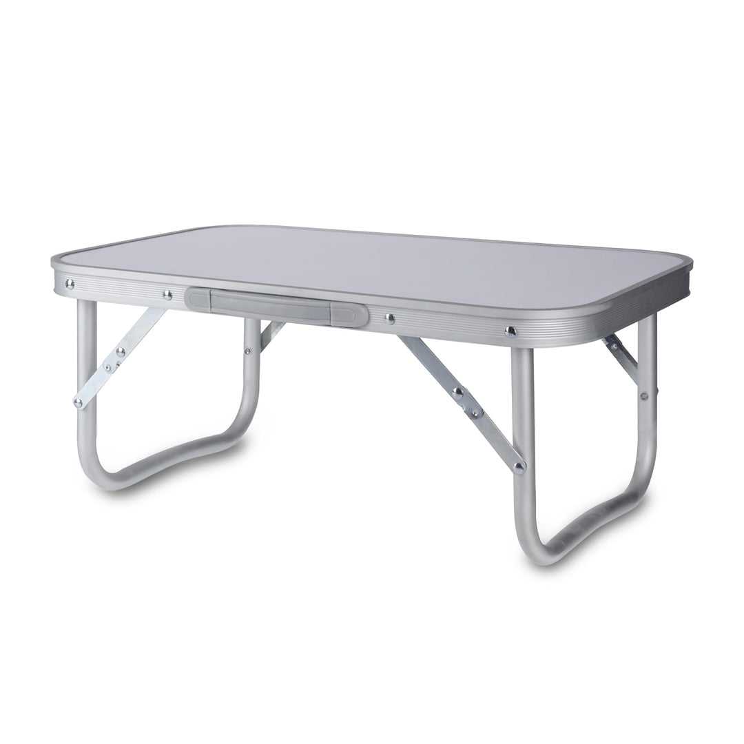 Spetebo Mini Campingtisch weiss klappbar - 56 x 34 cm - Aluminium Klapptisch niedrig - Alu Garten Pi