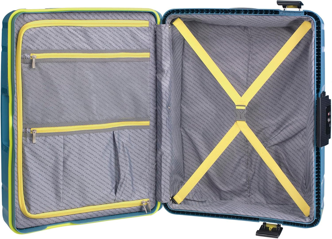 CarryOn Steward Hartschale Reisekoffer M - Koffer Dreipunkt Verschluss TSA (blau, M - 65cm) M - 65cm