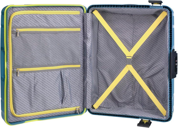 CarryOn Steward Hartschale Reisekoffer M - Koffer Dreipunkt Verschluss TSA (blau, M - 65cm) M - 65cm