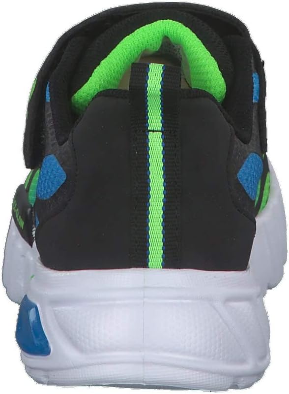 Skechers Jungen Flex-glow Dezlom Sneaker 28.5 EU Black Synthetic Textile Blue Lime Trim, 28.5 EU Bla