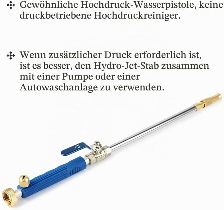Hydro Jet Deep Hochdruck-Hochdruckreiniger mit Messing-Gartenschlauchende, 2 D¨¹sen f¨¹r die Fenster