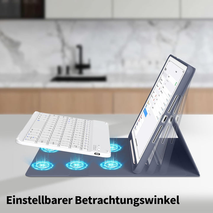 Tastatur Hülle für iPad 9. Generation / 8. Generation / 7.Generation 10,2 Zoll, Magnetisch Abnehmbar