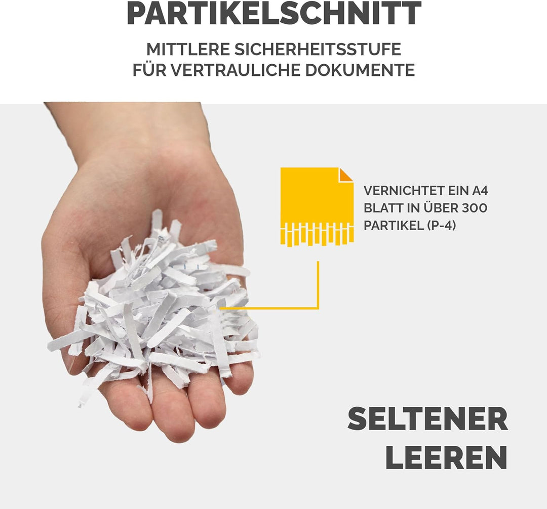 Fellowes Auto-Feed 150C Partikelschnitt Aktenvernichter (P-4), 150 Blatt, für 1-3 Nutzer im Büro ode