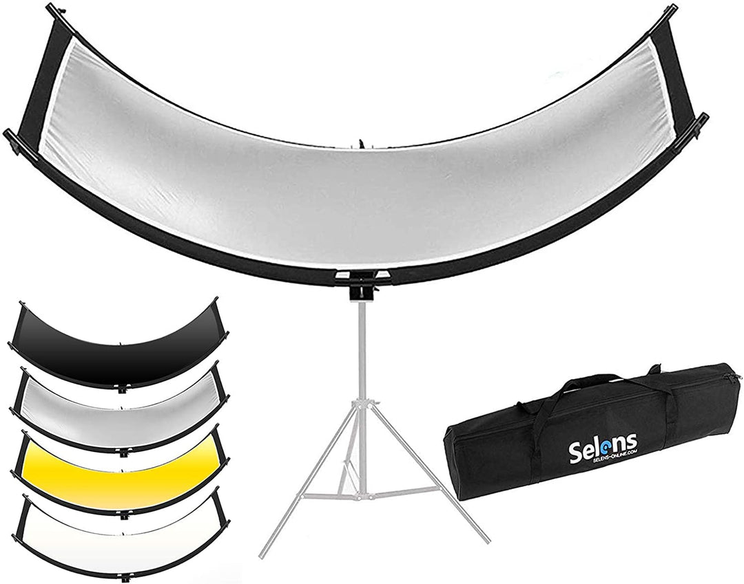 Selens 4 in 1 Lichtreflektor Fotografie 60x180cm Beleuchtung Diffusor gebogen U-Form verstellbar Sch