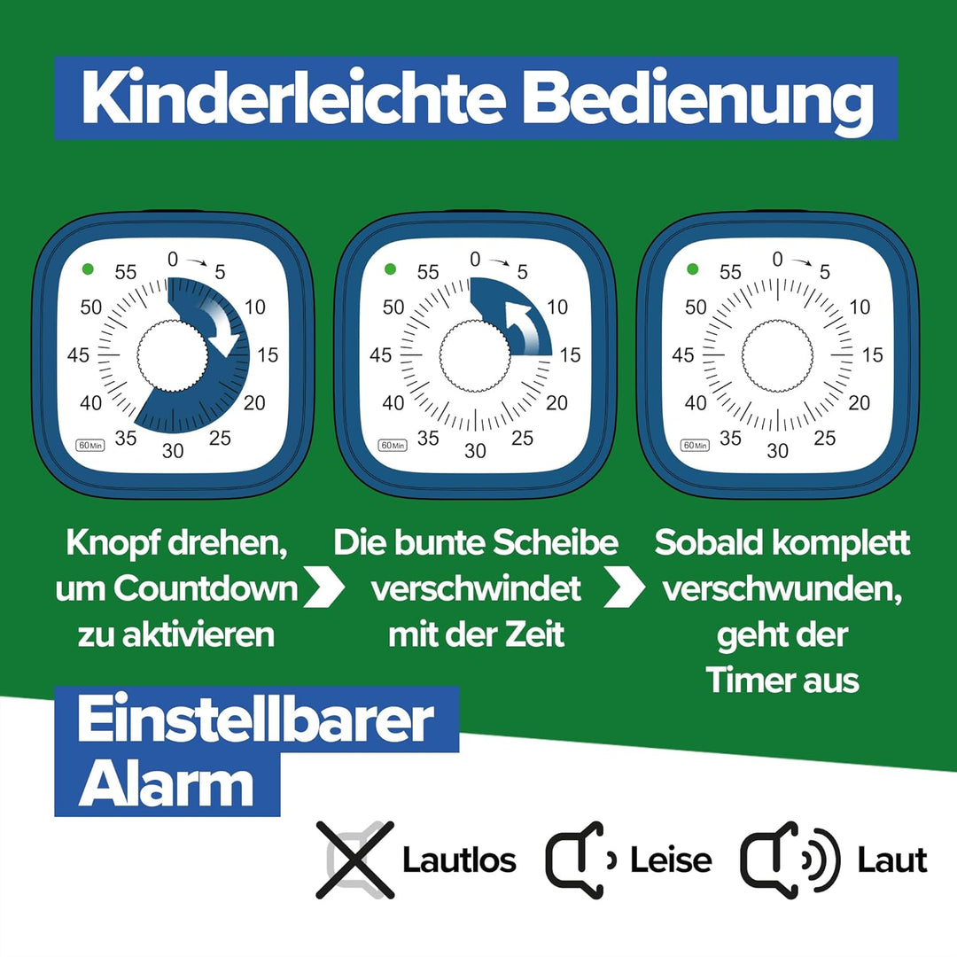 Visueller Timer für Kinder – TickTock Monster Truck – Zeitmanagement-Tool – 60 Minuten Countdown –