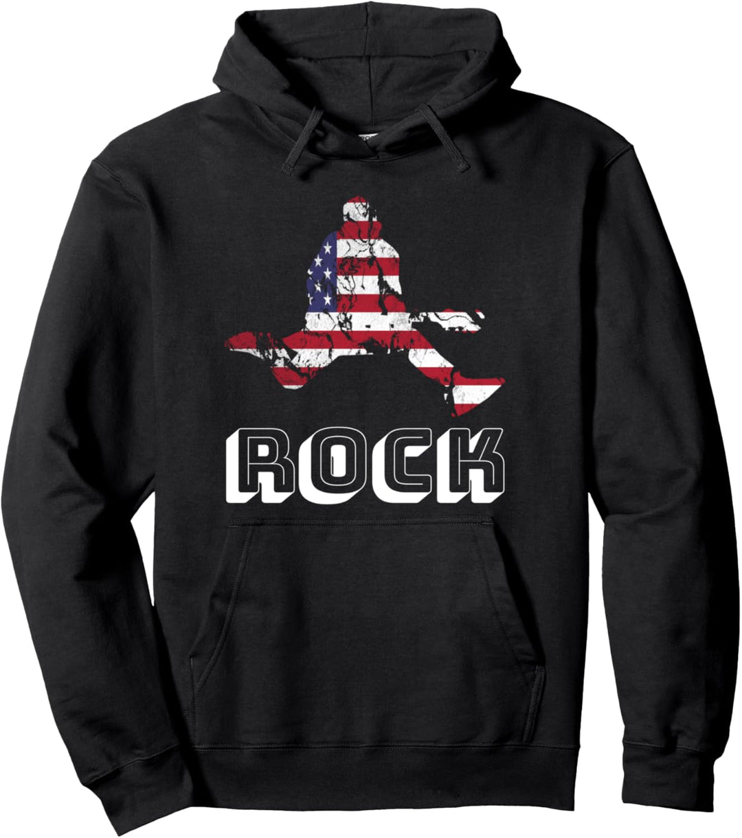 Rock Gitarre USA Fahne Musik Rockn Roll Pullover Hoodie