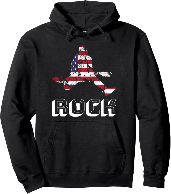 Rock Gitarre USA Fahne Musik Rockn Roll Pullover Hoodie