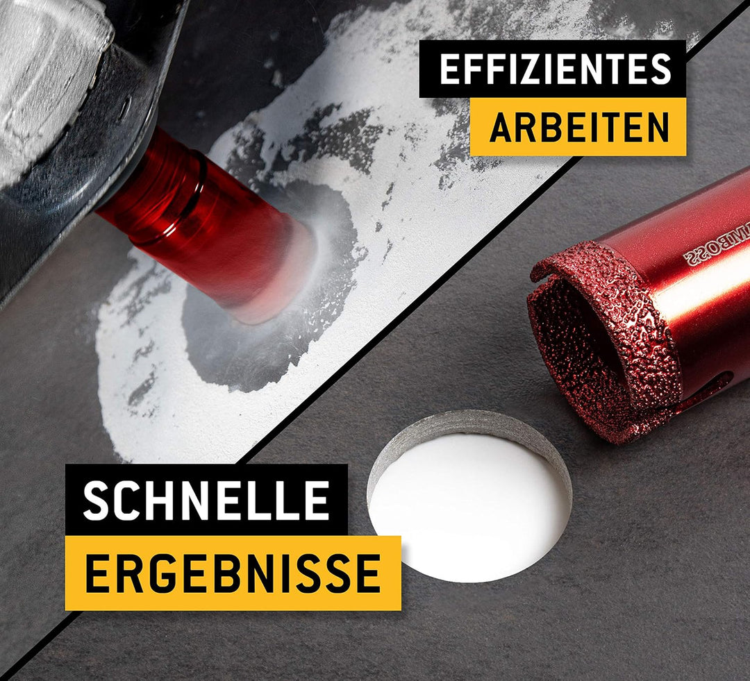 Amboss RED EDITION 8 M14 Set Ø 20/25 / 32/35 / 40/50 / 60/68 mm Diamant Bohrkrone - für Winkelschlei