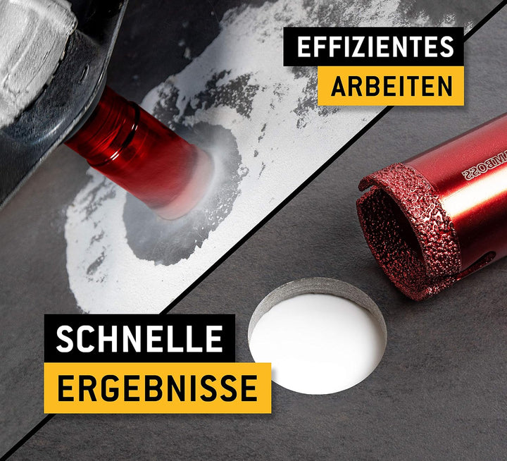 Amboss RED EDITION 8 M14 Set Ø 20/25 / 32/35 / 40/50 / 60/68 mm Diamant Bohrkrone - für Winkelschlei
