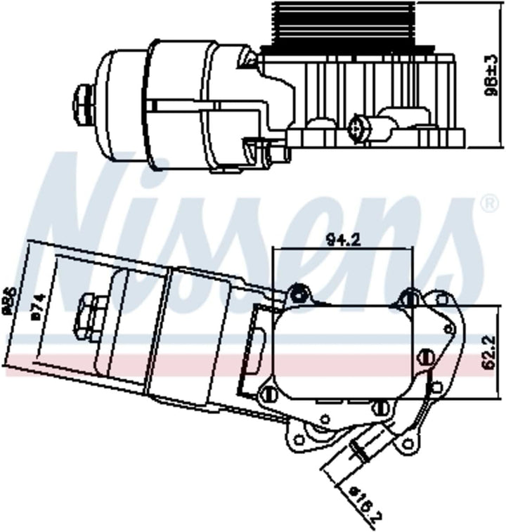 Nissens 90703 Ölkühler, Motoröl