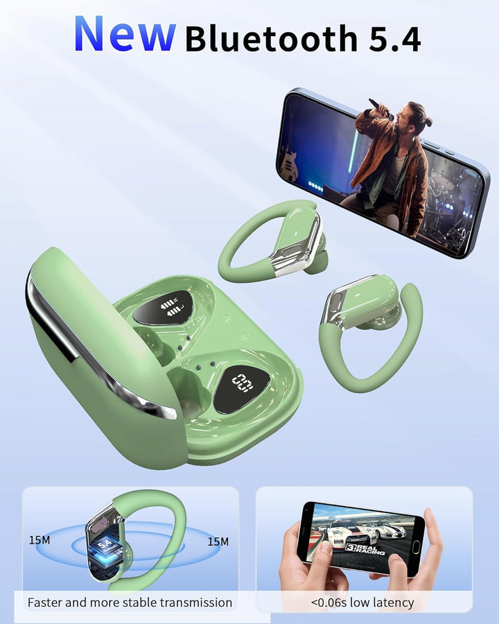 Rolosar 2026 Bluetooth Kopfhörer, Kopfhörer Kabellos Bluetooth 5.4 Sport In Ear Kopfhörer mit 4 ENC