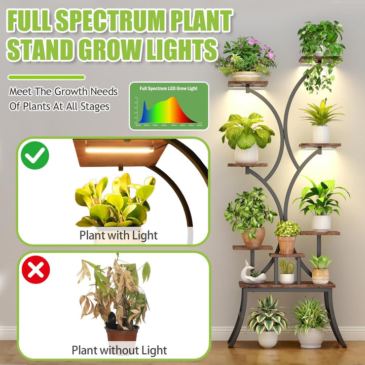 160cm Pflanzenständer Pflanzenregal mit Wachstumslicht für den Innenbereich,Dekoratives Blumenstände