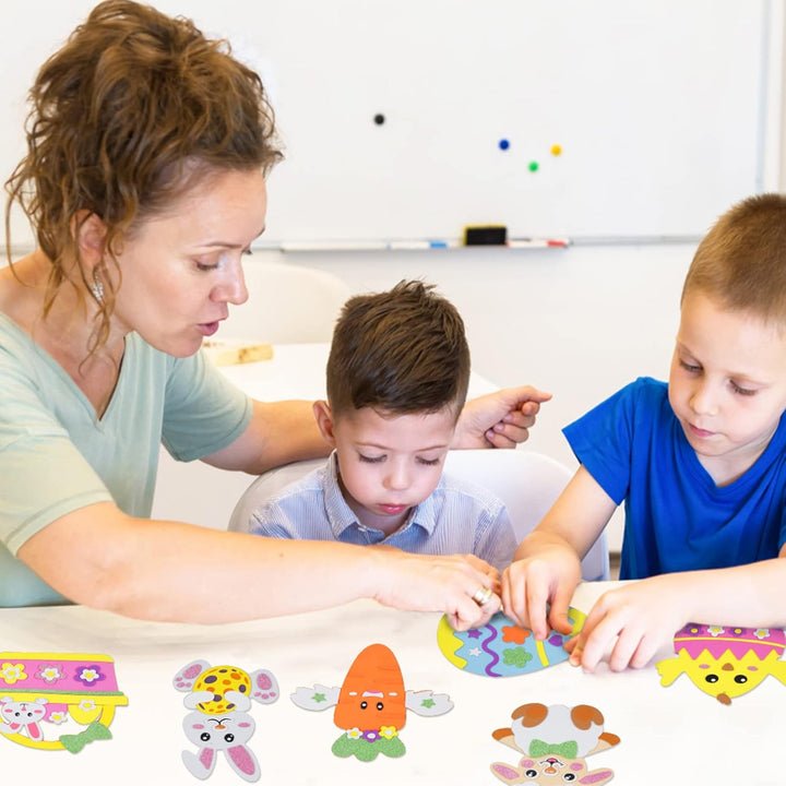 LAMEK 12 Ostern Bastelsets Kinder Kreative Ostern Kunsthandwerk zum Basteln mit Design Hasen Osterei