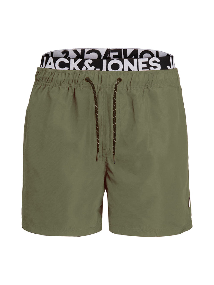 JACK & JONES Herren Badehose Badeshort SPLICELOGO S M L XL XXL Schwarz Rot Orang M Grün (Dusty Olive