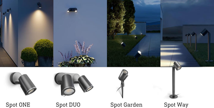 Steinel LED-Strahler Spot DUO SC anthrazit, mit 90° Bewegungsmelder, vernetzbar, per App bedienbar,