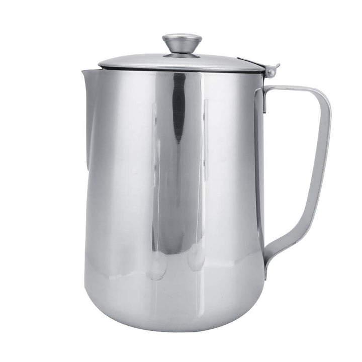 MAGT Edelstahl Kanne mit Deckel, 2000ml Milchkanne Edelstahl Kaffeekanne Milchschaumkännchen mit Dec