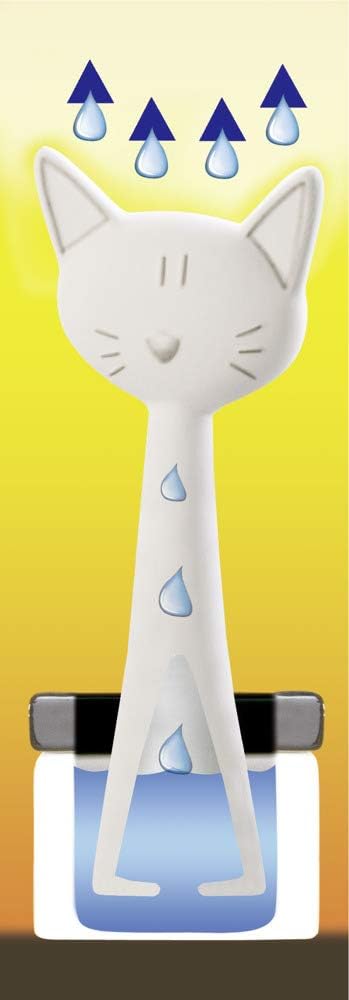 Wenko 52608100 Luftbefeuchter Katzenfamilie - Keramik-Verdunster, 22 x 15.5 x 8.5 cm, weiss-schwarz