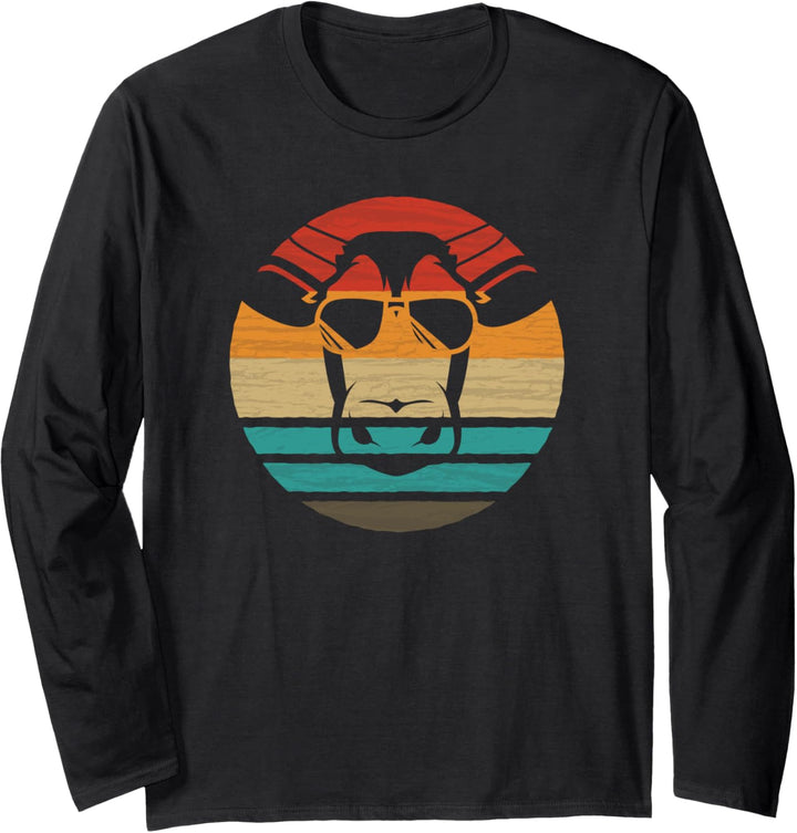 Kuh Retro Style Vintage Langarmshirt