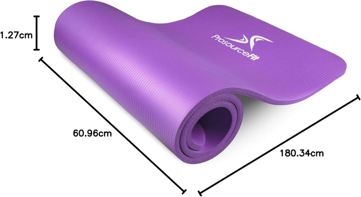 ProsourceFit Extra Thick Yoga and Pilates Mat 1/2" Purple, 1/2" Purple