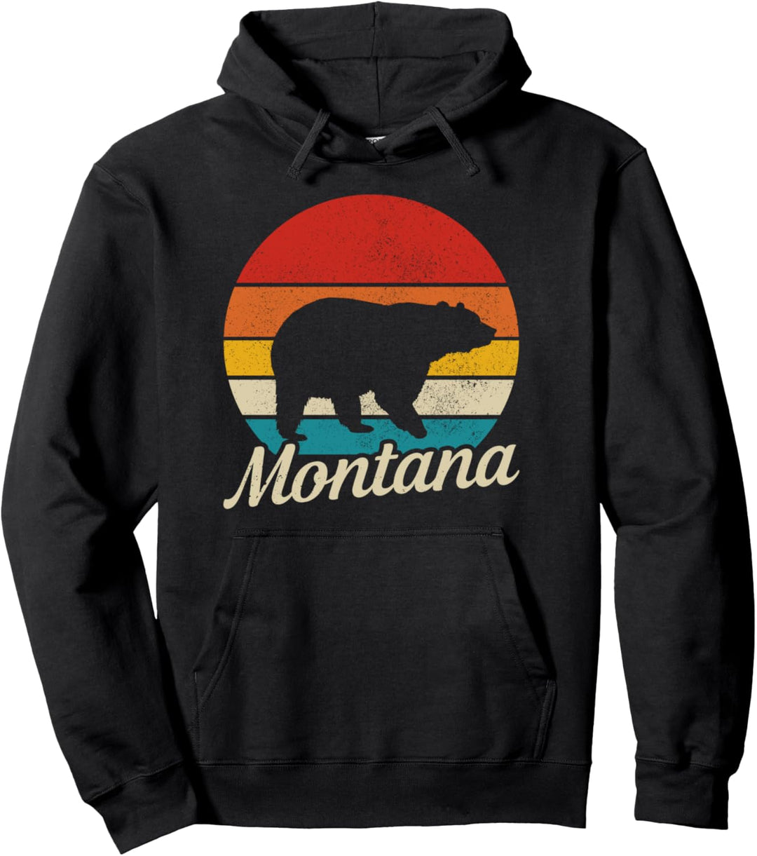 Montana USA Vintage Grizzly Bär Amerika Souvenir Pullover Hoodie