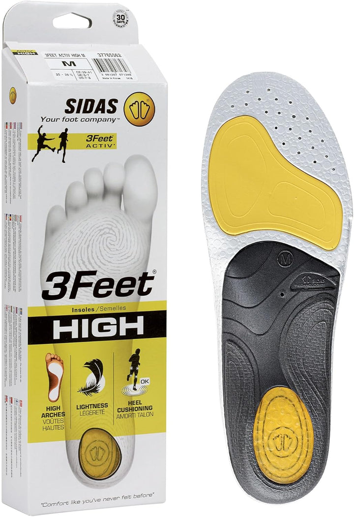 Sidas 3feet Activ' High-einlegesohlen Sohlen Medium Yellow Black, Medium Yellow Black