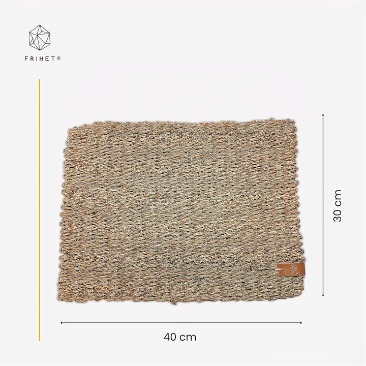 FRIHET Tischset eckig - Seegras geflochten (2er Set) Platzset 40x30cm, Natur Tischdeko, Tischsets Pl