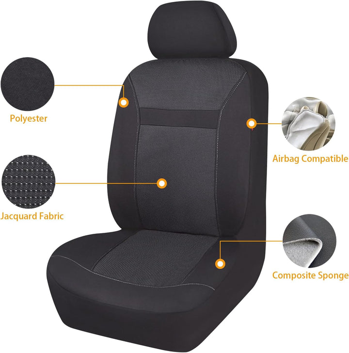 Flying Banner Mesh und Jacquard Universal Auto Sitz Cover Sitze mit Seitenairbag Full Set -- Low Bac