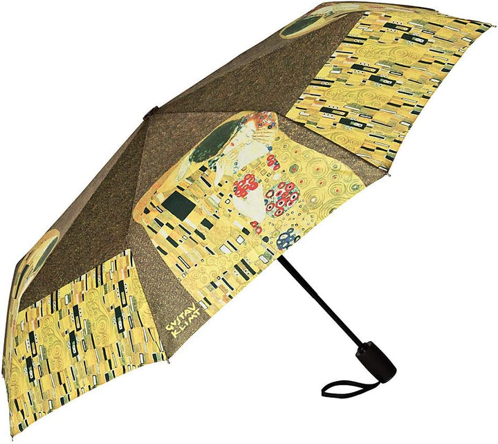 VON LILIENFELD Regenschirm Taschenschirm Gustav Klimt Der Kuss Windfest Auf-Zu-Automatik Stabil Komp