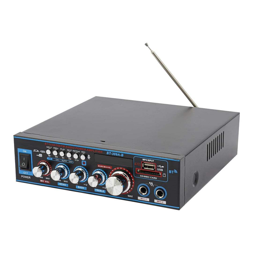 Audioverstärker 120W Bluetooth 5.0 Stereo Hi-Fi Heimkino Auto FM Radio MP3 USB SD Karte Karaoke 2 Mi